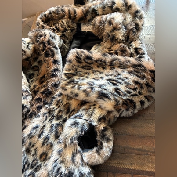Spirit Hoods Leopard Print Faux Fur Coat hooded with ears SOLD OUT Sz Medium - Picture 12 of 15